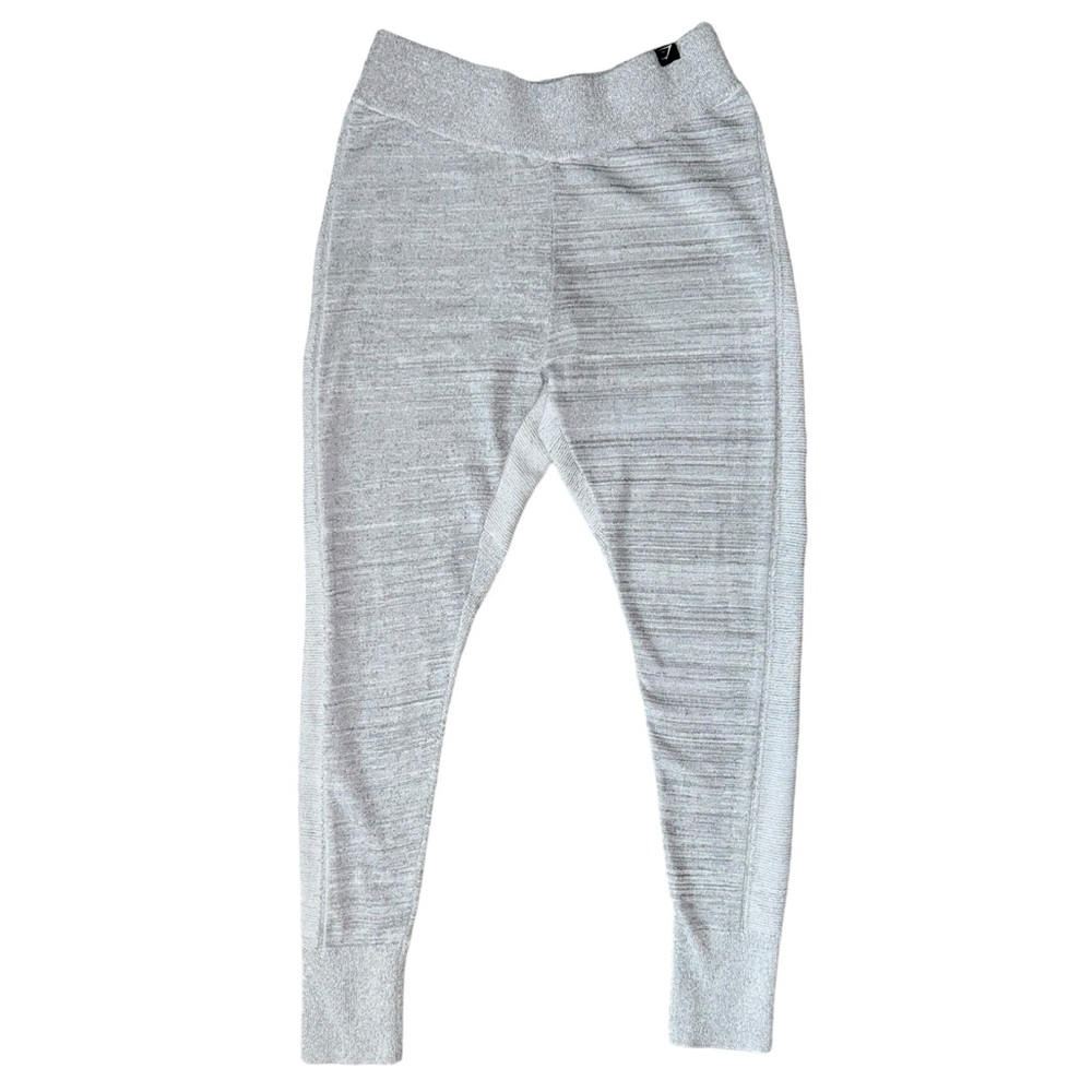Gymshark Time Out Ribbed Knit Gray Terry Joggers L